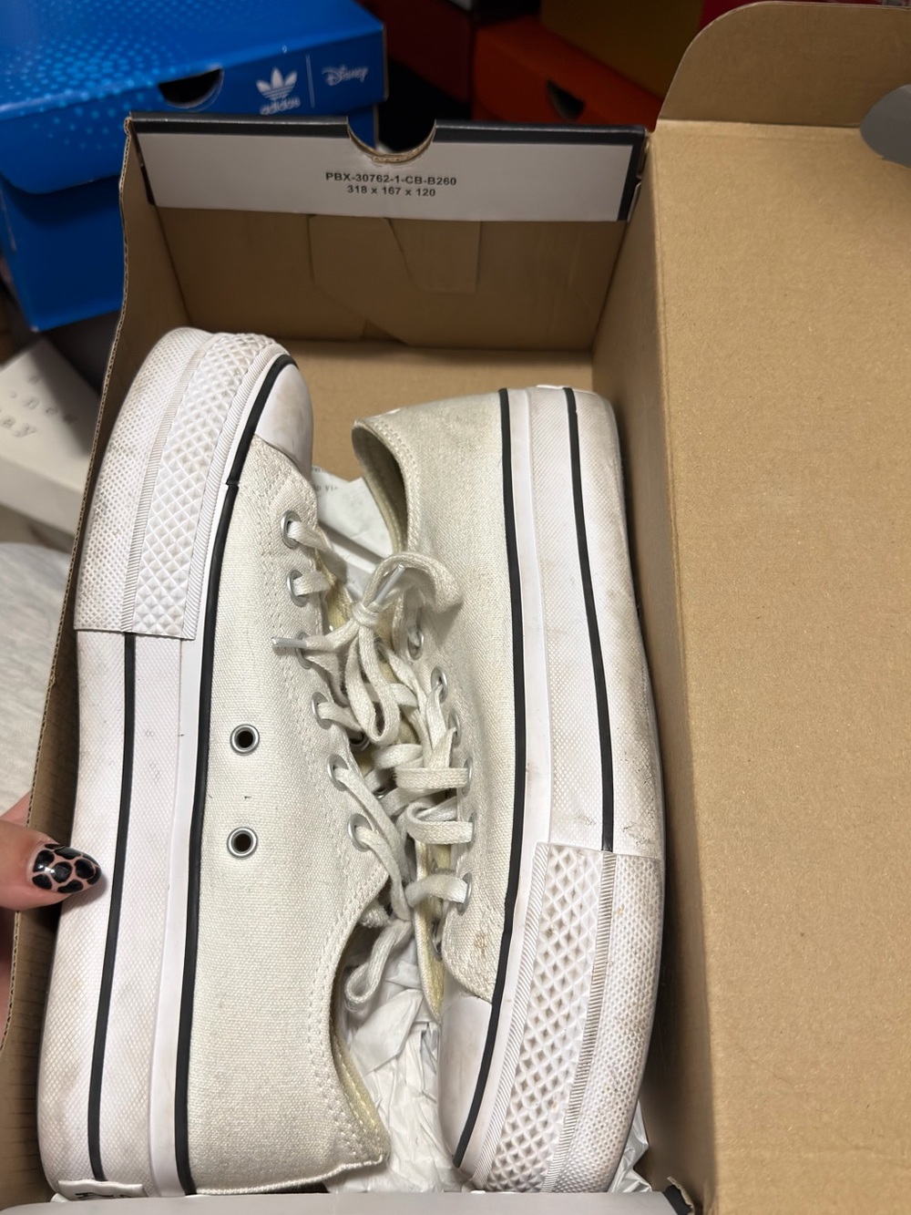 Converse Classic White Canvas Platform Sneakers - Women's